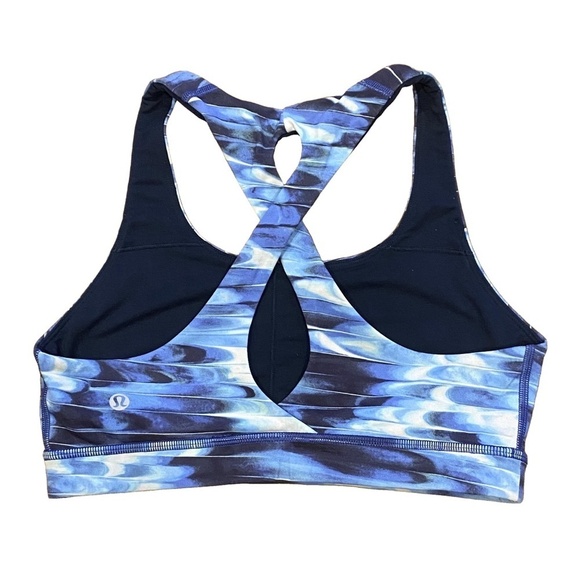 LULULEMON Time To Sweat Sport Bra in Tidal Multi Yoga Workout Athletic 6 EUC - Picture 3 of 9